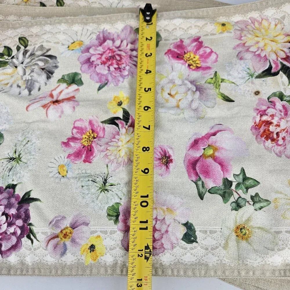 Maison D' Hermine Spring Pink Floral Cotton Placemats Set 4 Dining Table Decor